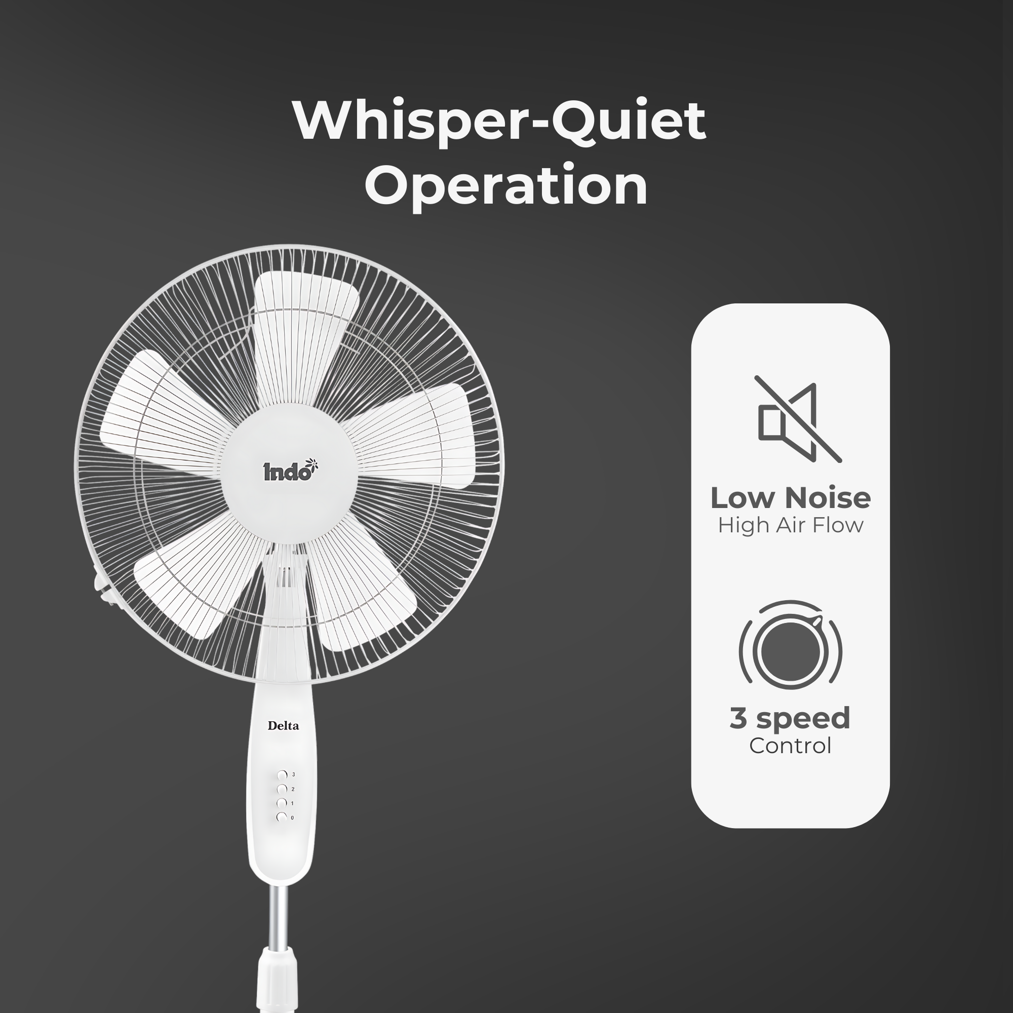 Indo Delta Hight Speed Stand/Pedestal Fan