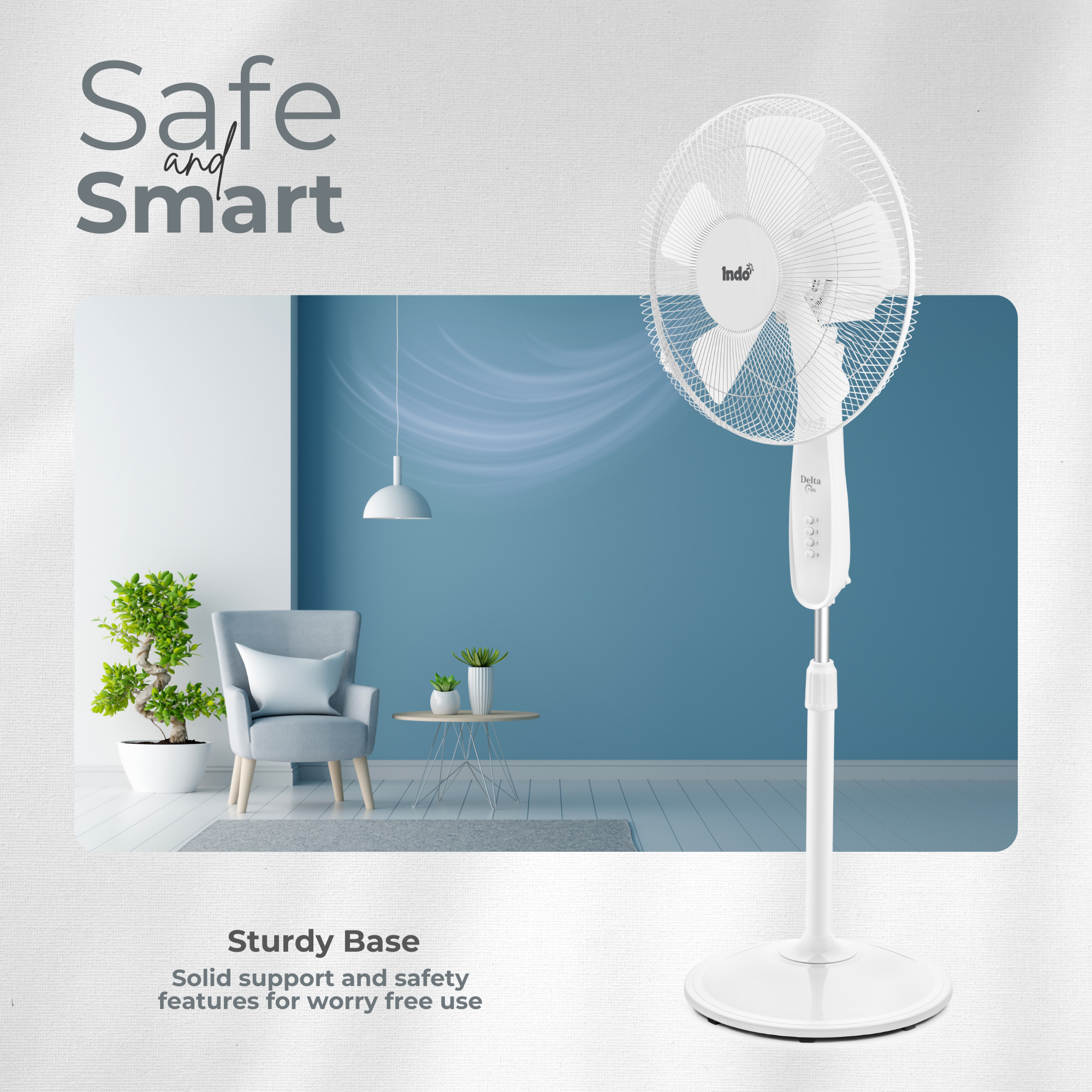 Indo Delta Hight Speed Stand/Pedestal Fan