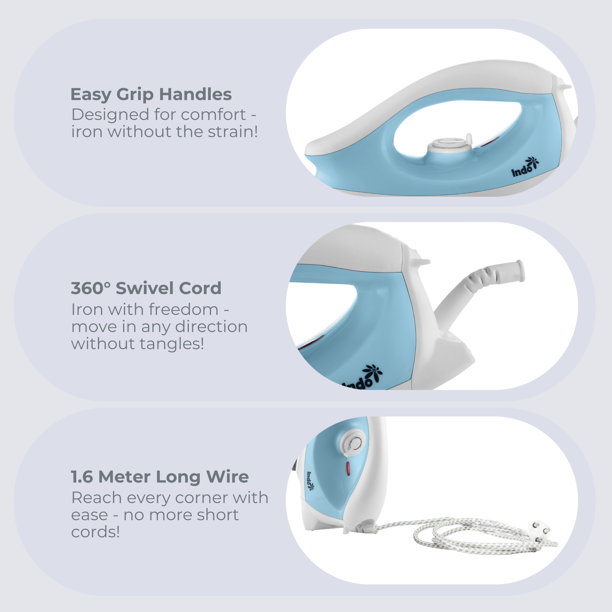 Indo Majesty DLX 1000W Best Iron For Effortless Press
