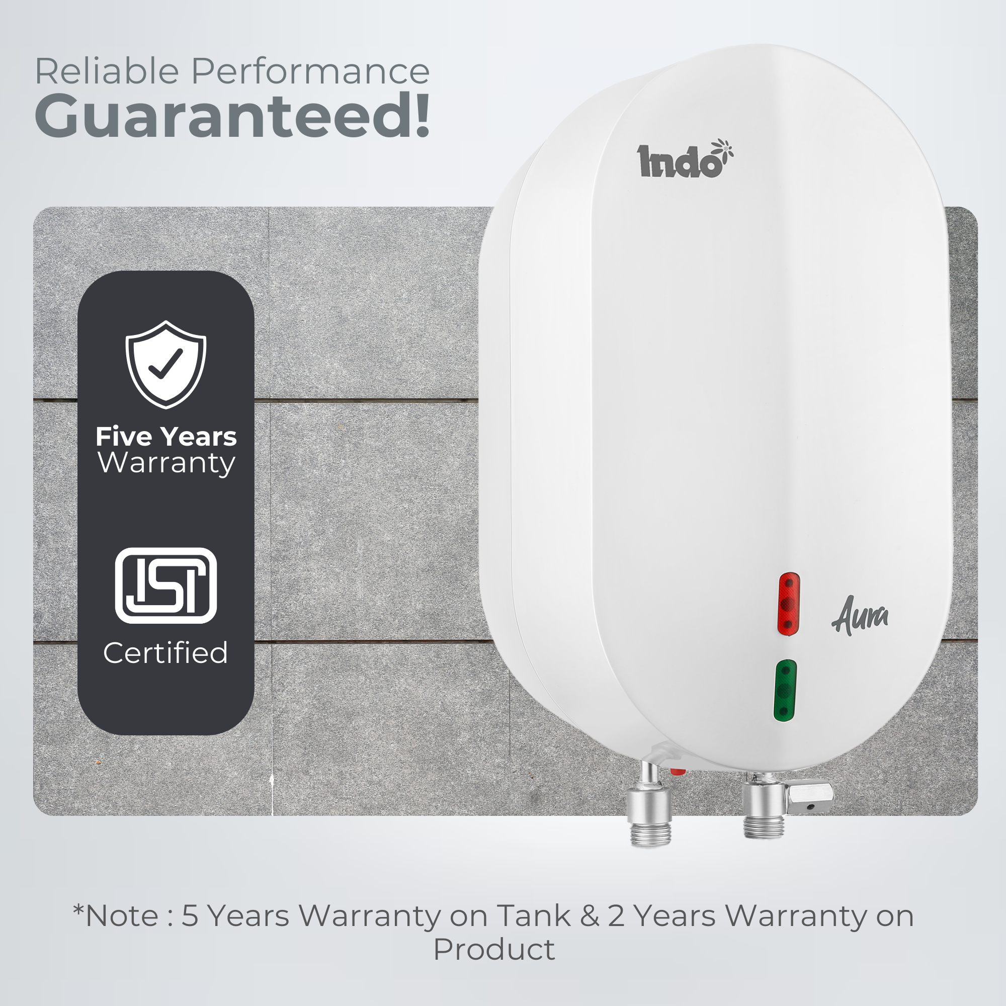 Indo Aura Instant Water Heater/Geyser For Bathroom