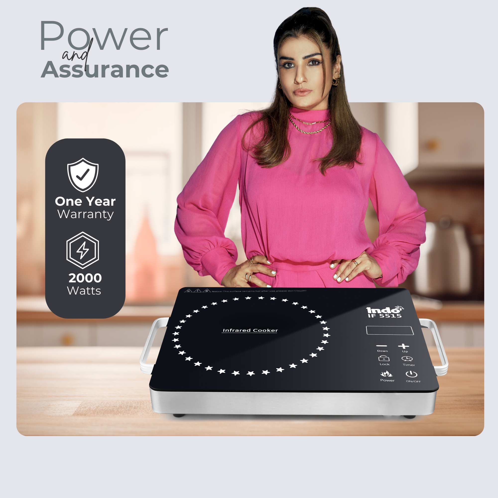 Indo 5515 Infrared Induction Cooktop No Radiation Electric Gas Chulha