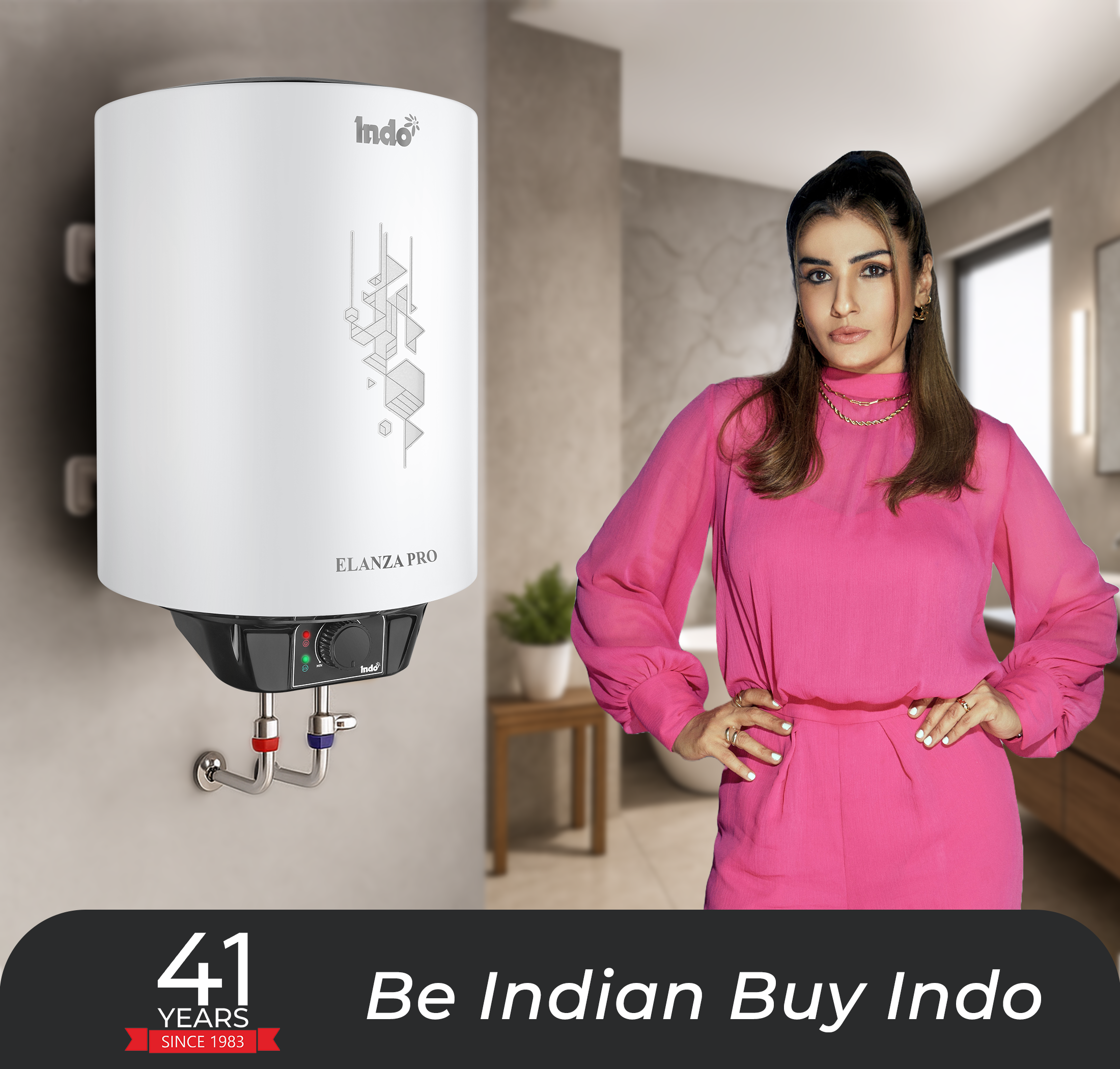 Indo Elanza Pro 10 Litre Geyser, (Water Heater For Bathroom & Kitchen)