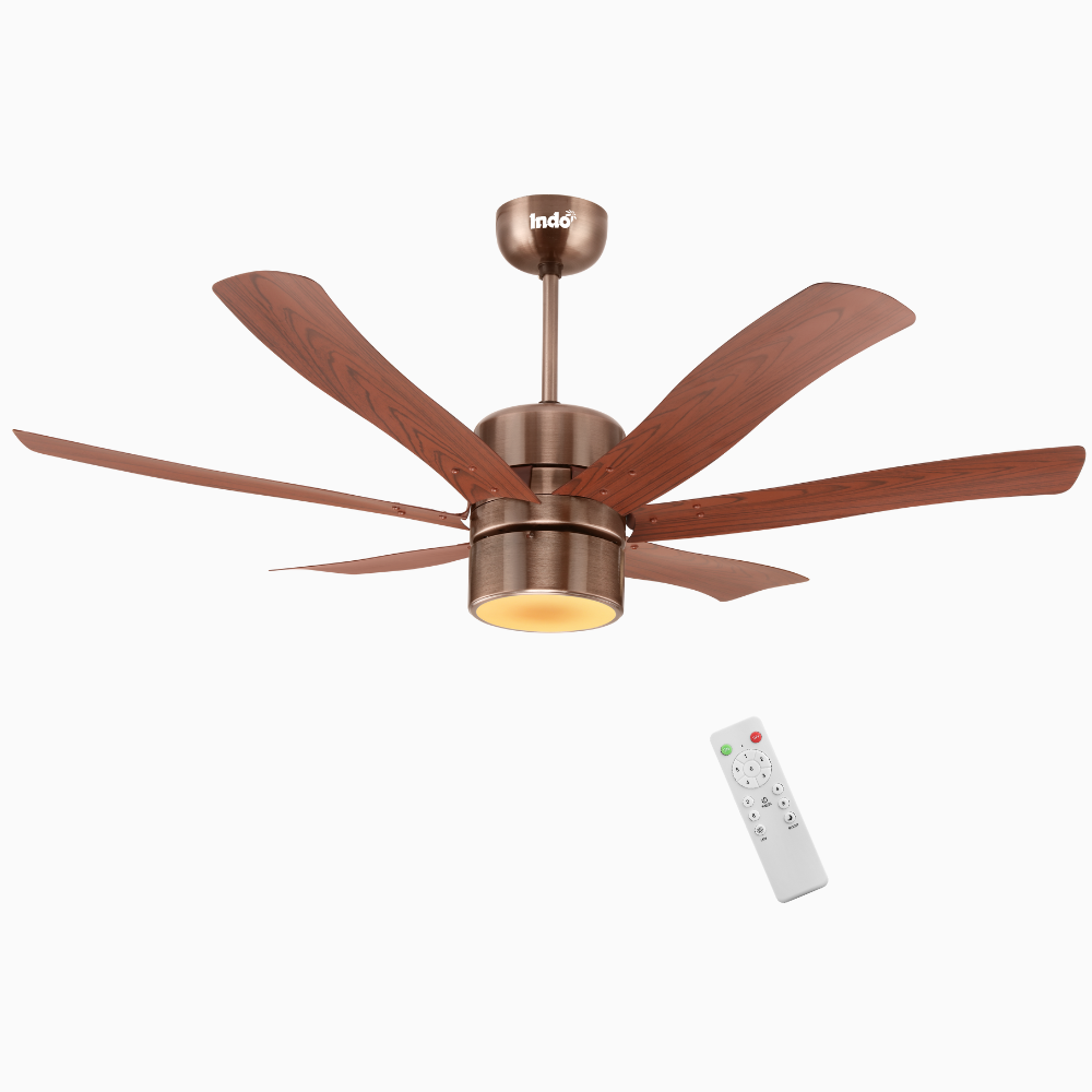Indo Emperor EP-06 Fancy Ceiling Fan | Fancy 5 Star Ceiling Fan With Remote Control and Light (Wooden Finish) (1200mm,48 inch)