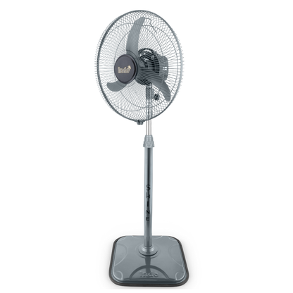 Indo SHINE 400mm High Speed Oscillating pedestal Farrata Fan for Home, Office (Grey)