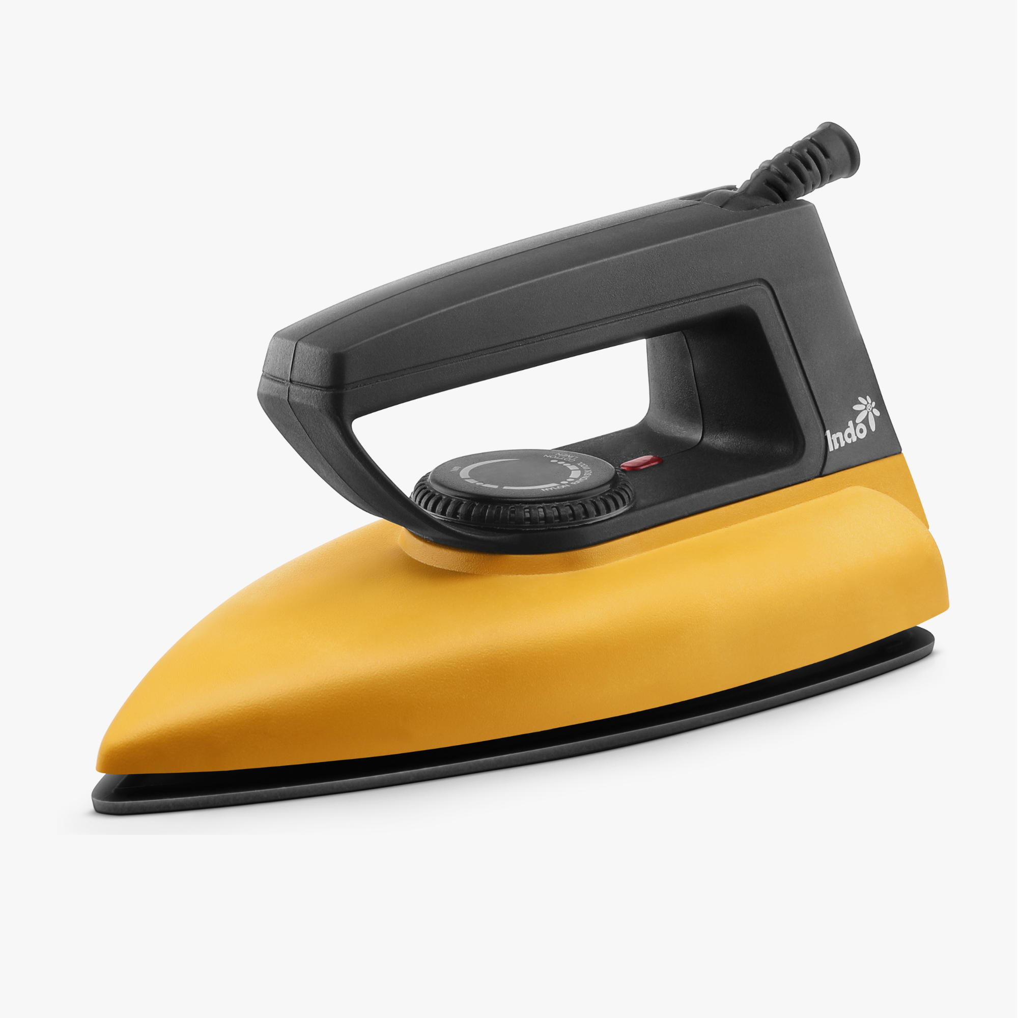 Indo 1000 Watts Dry Iron CRISIP with advance Non-stick PTFE Coated soleplate | Indicator Light | 1.5 Meter Cord | Temperature Control | 180° Swivel cord | 2 years replacement warranty (Yellow)