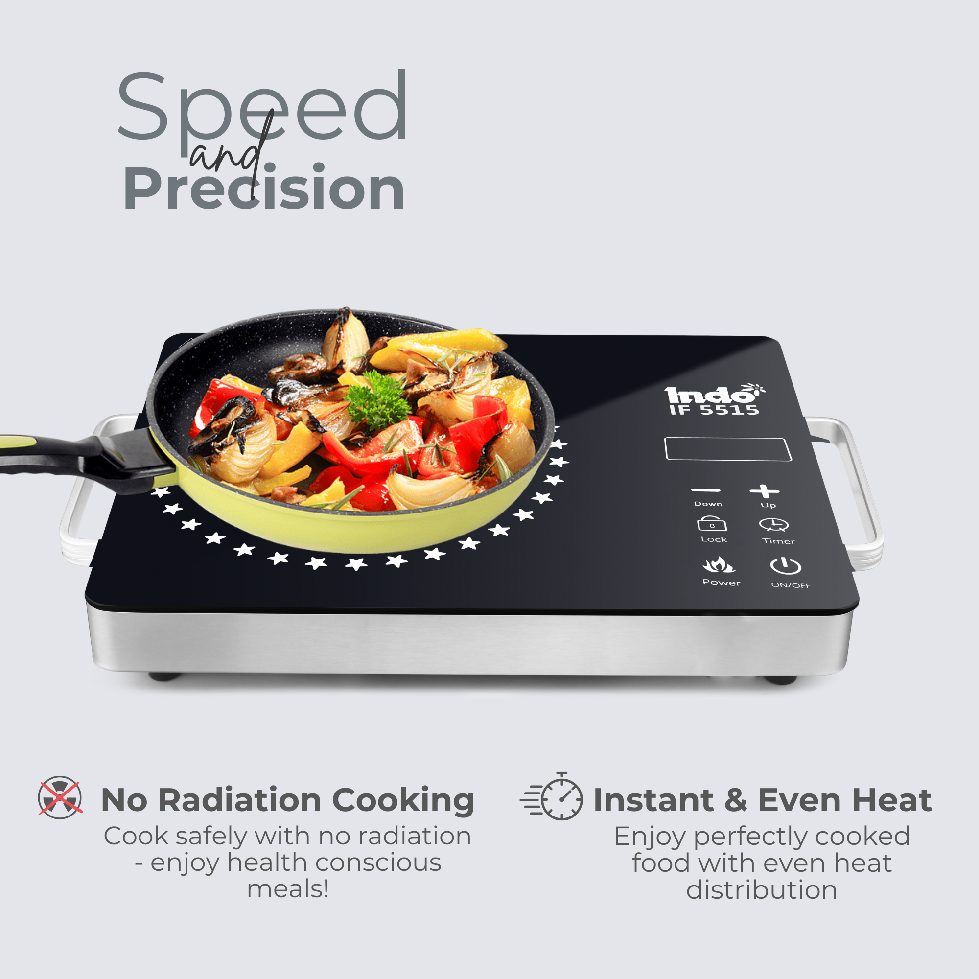 Indo 5515 Infrared Induction Cooktop No Radiation Electric Gas Chulha