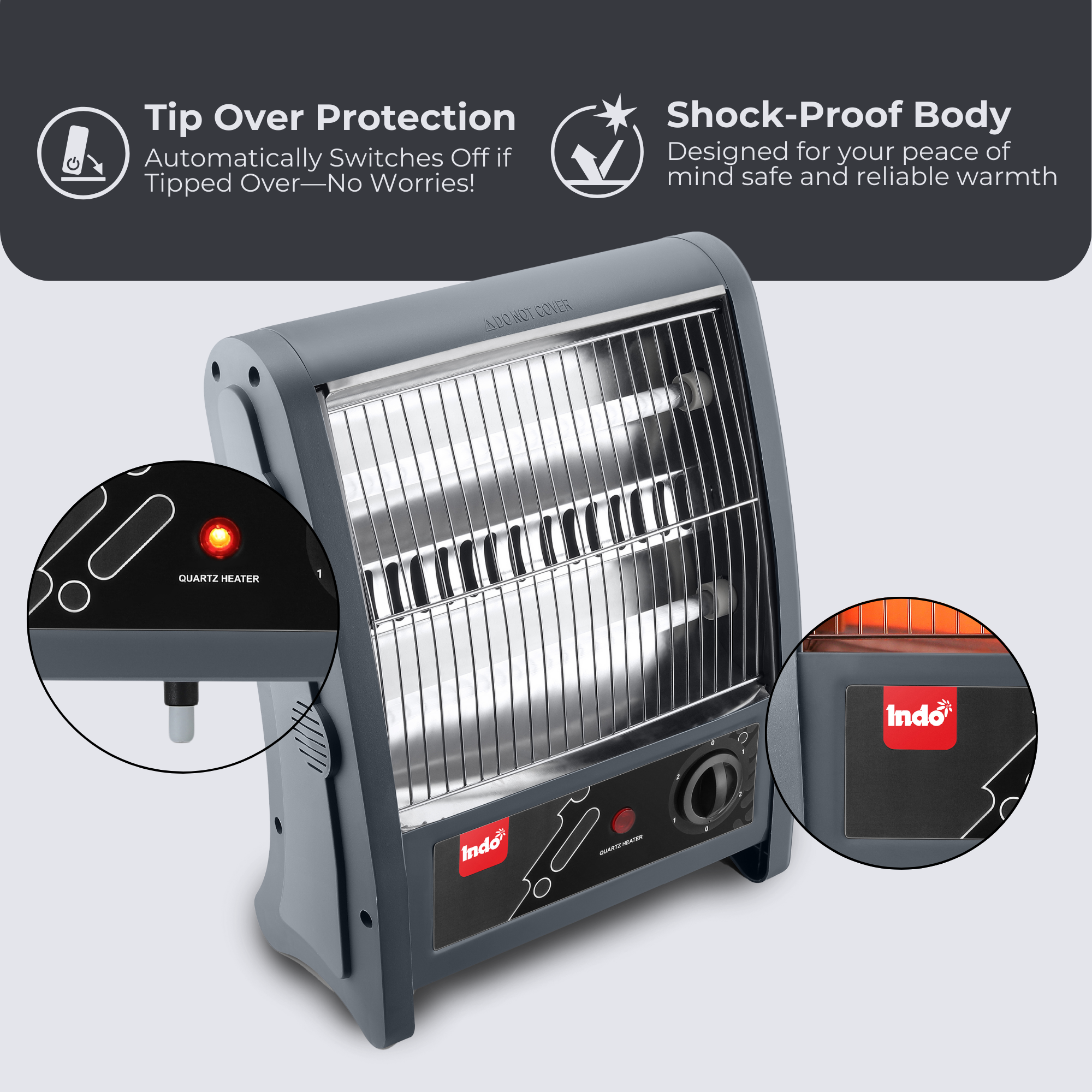 Indo 400/800 Watts Zolta Portable Electric Room Heater