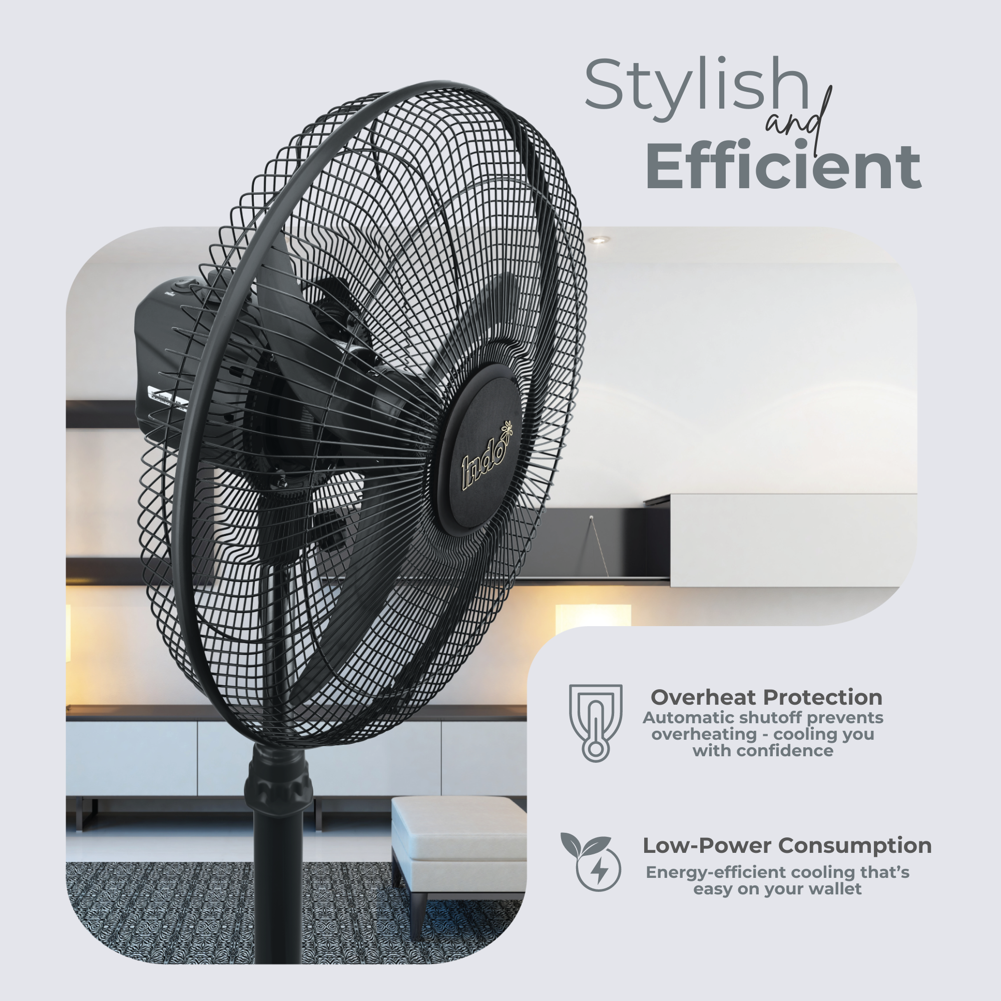 Indo Shine Stand/Pedestal Fan High Speed (2100 RPM Farata Fan)