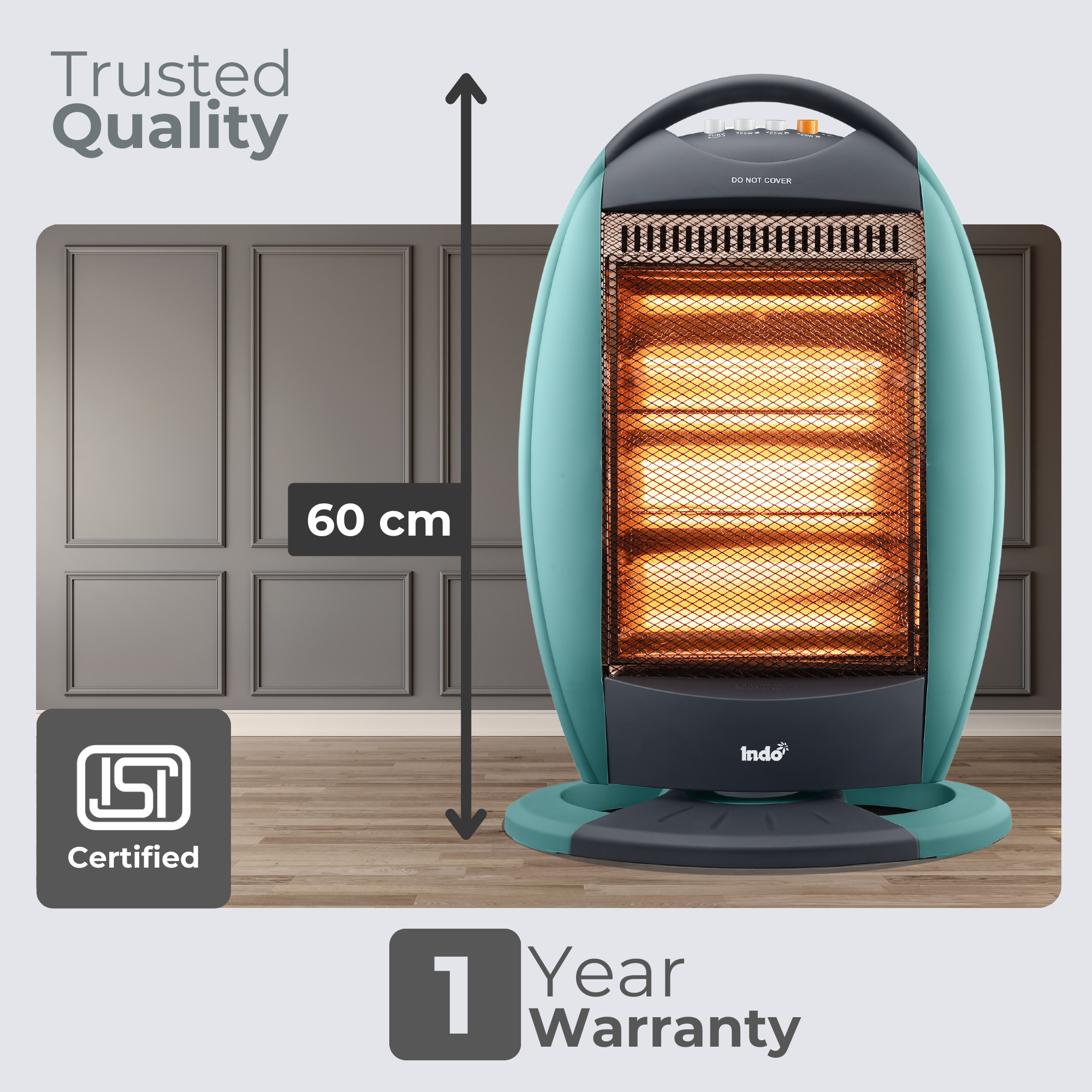 Indo Halogen Room Heater With 1200 Watts 3 Rods