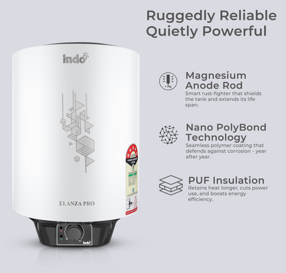 Indo Elanza Pro 10 Litre Geyser, (Water Heater For Bathroom & Kitchen)
