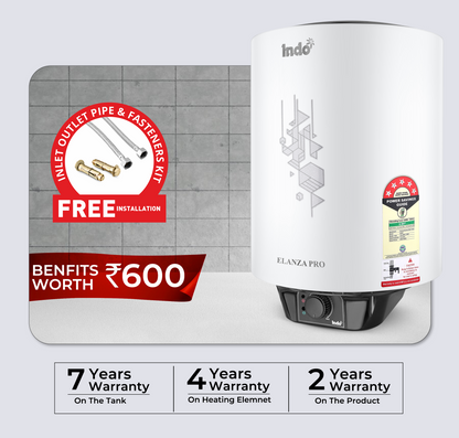 Indo Elanza Pro Water Geyser 15 ltr (Water Heater For Bathroom & Kitchen)